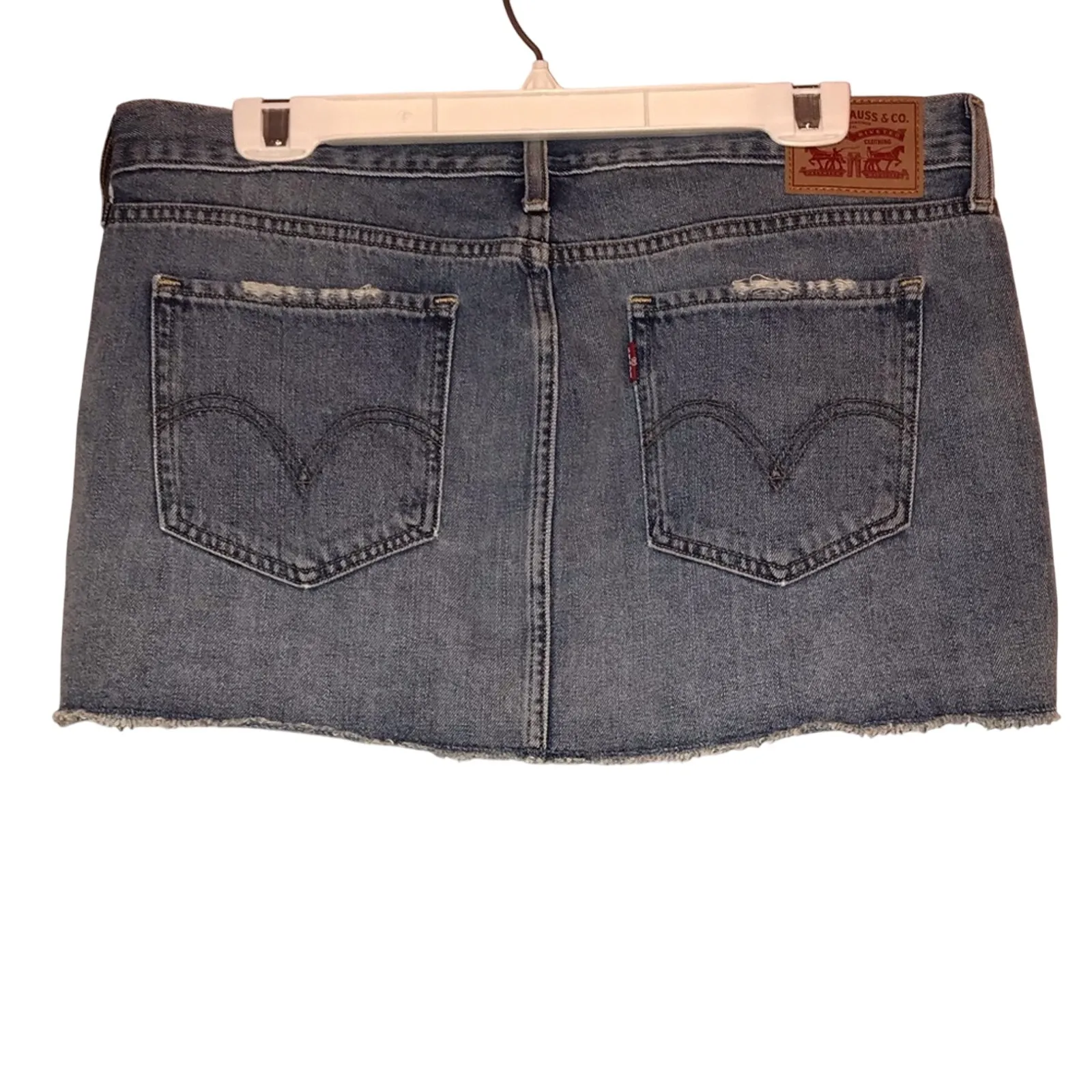 Levi’s Distressed Denim Jean Skirt Mini - Image 2