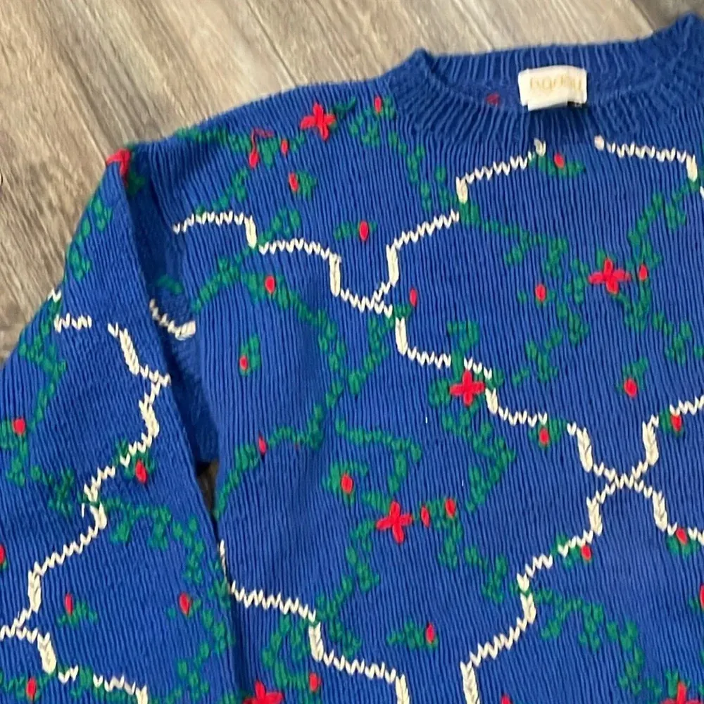 Vintage cotton b.g.day sweater Blue Size M - Image 3