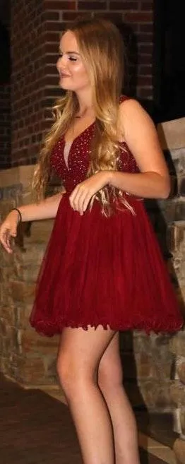 Red/Maroon Homecoming Dress - Image 3