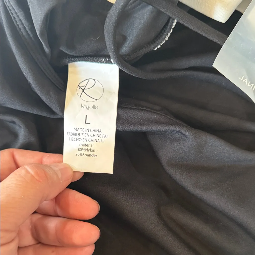 Rigolla tenis Black Dress Spaghetti Strap Size L - Image 5