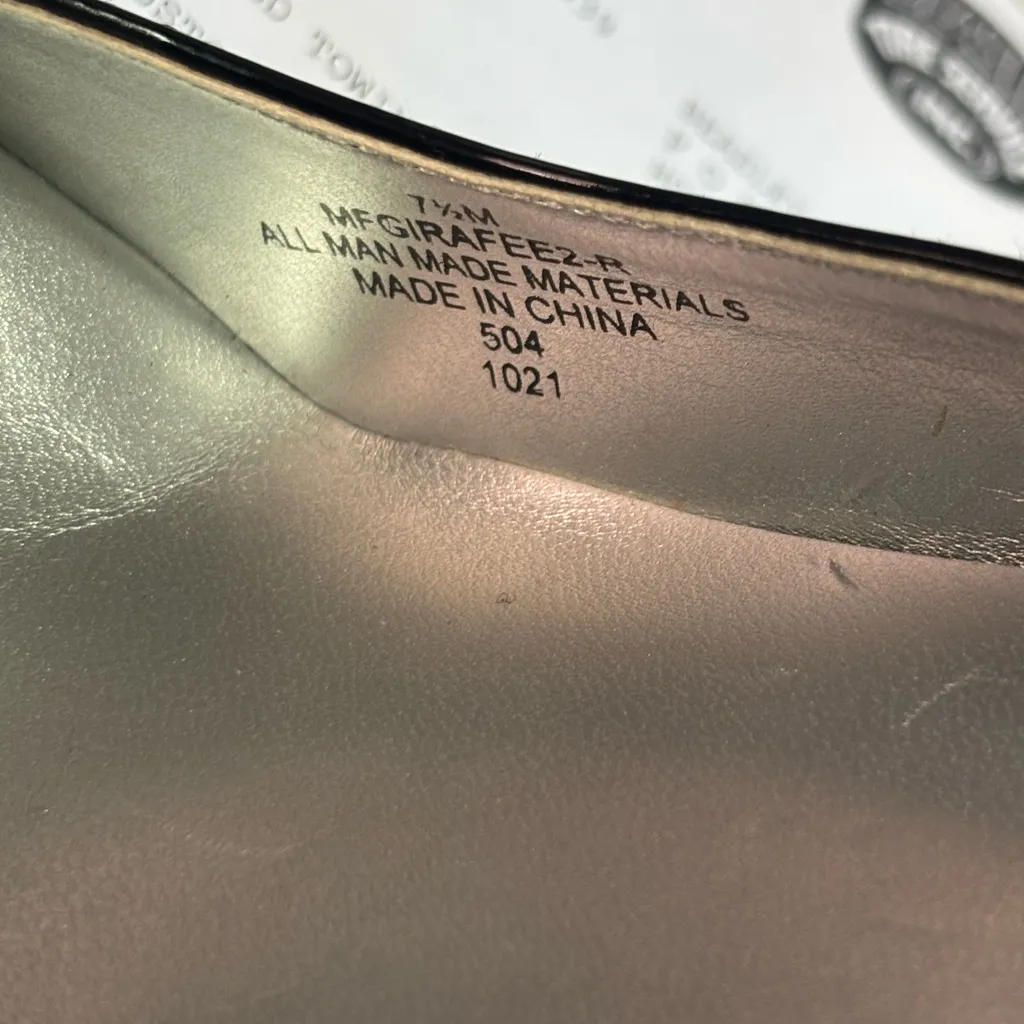 Marc Fisher Black Patent Pointed Toe Heels Glitter Stiletto Pumps Size 7.5 - Image 4