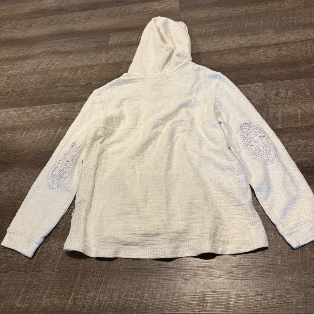 Roxy White Pearling Poncho Hooded Sweatshirt - Image 5