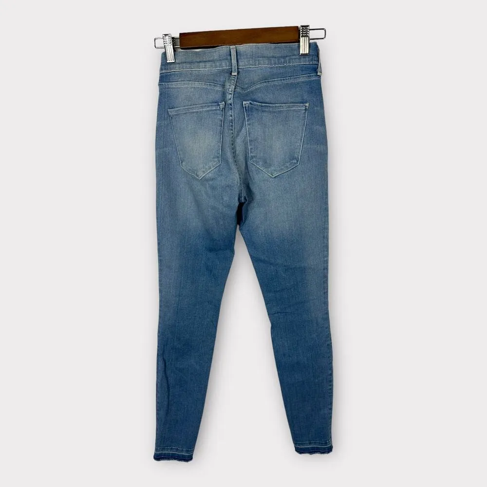 AYR Womens size 26 The Riser Skinny Denim Jeans Raw Hem Neon Jupiter - Image 3