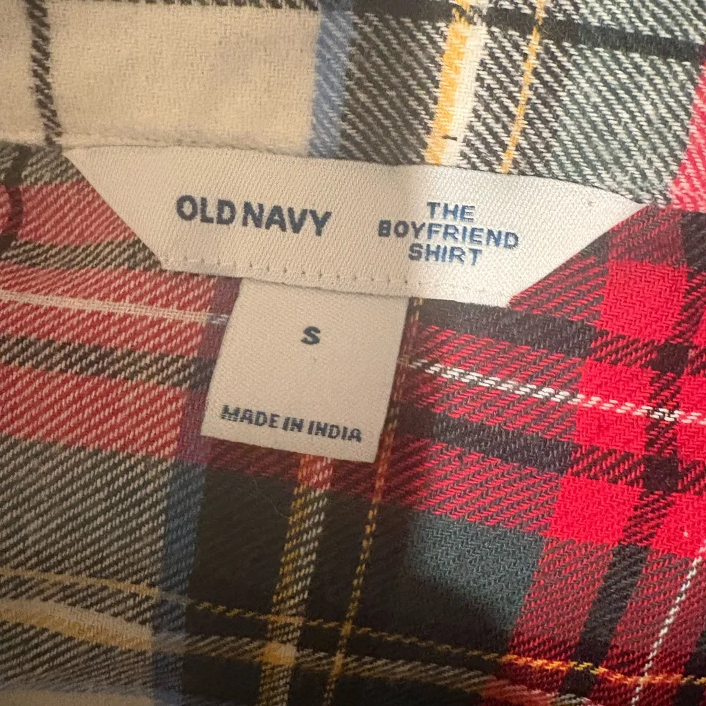 NWT Old Navy Plaid Button Down Flannel 100% Cotton Boyfriend Shirt 💜 - Image 6