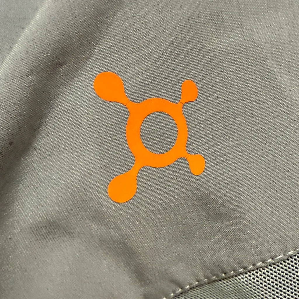 ORANGE THEORY Gray with Orange Athletic Shorts Size Large - Image 10