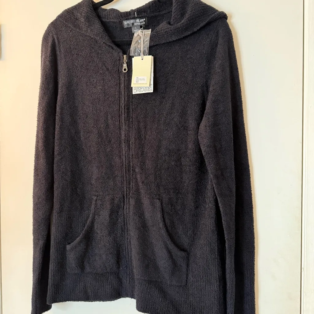NWT Barefoot Dreams Cozychic Lite Hooded Zip-Up Jacket - Image 3