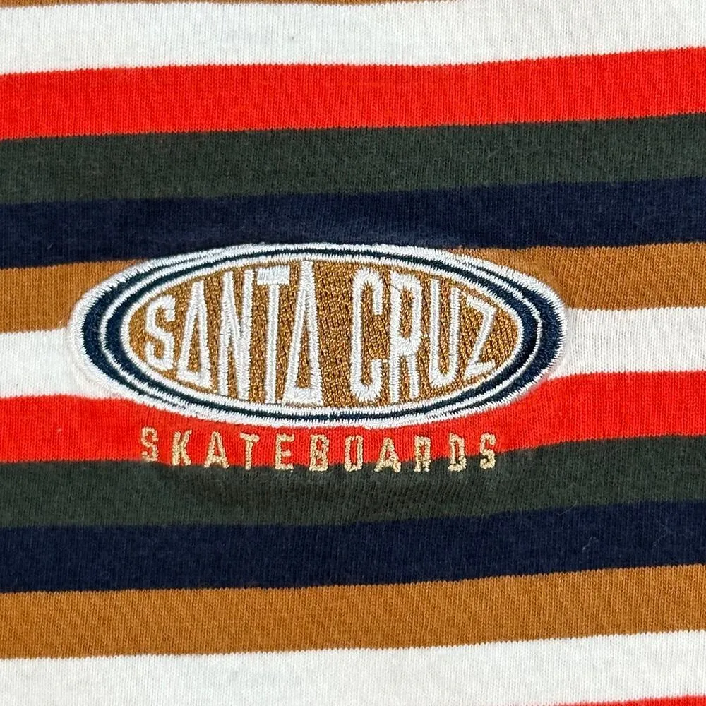 Santa Cruz Skateboards Redwood Striped Tee Shirt Women's Medium Crew Neck Red - Image 3