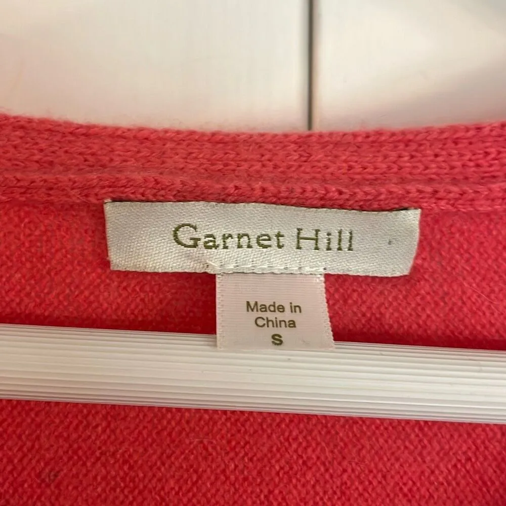 Garnet Hill 100% Cashmere orange coral sweater small - Image 4