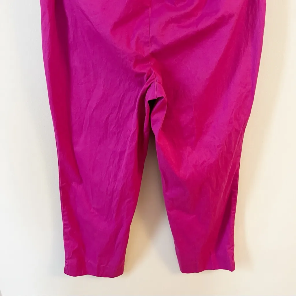 Talbots The Perfect Crop Curvy Fuchsia Pink Trouser Pants Tapered Leg Size 12 - Image 7