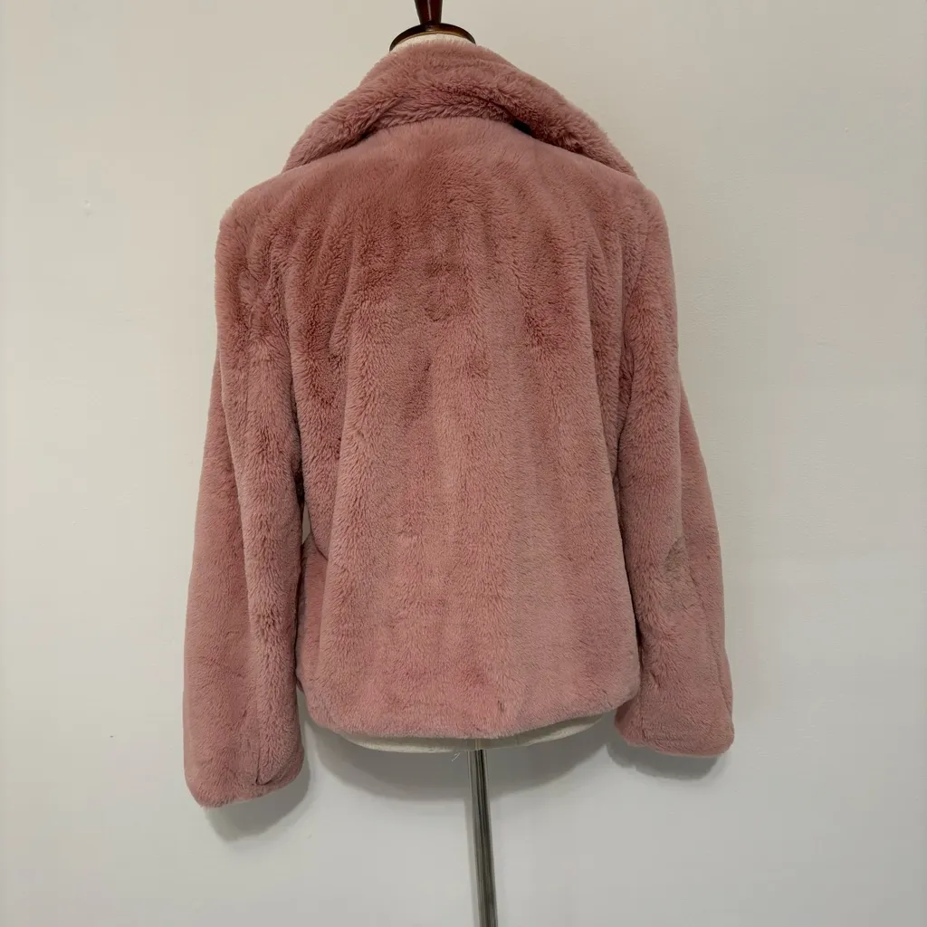 Ci Sono Pink Faux Fur Jacket Sz L - Image 4