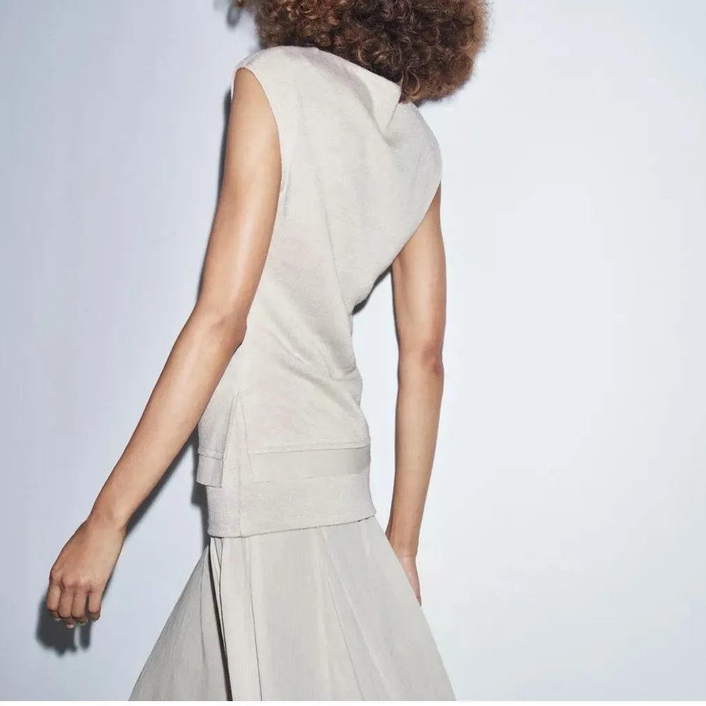 Zara NWT matching 2 piece top & skirt co-ord set, flowy drop waist midi skirt - Image 8