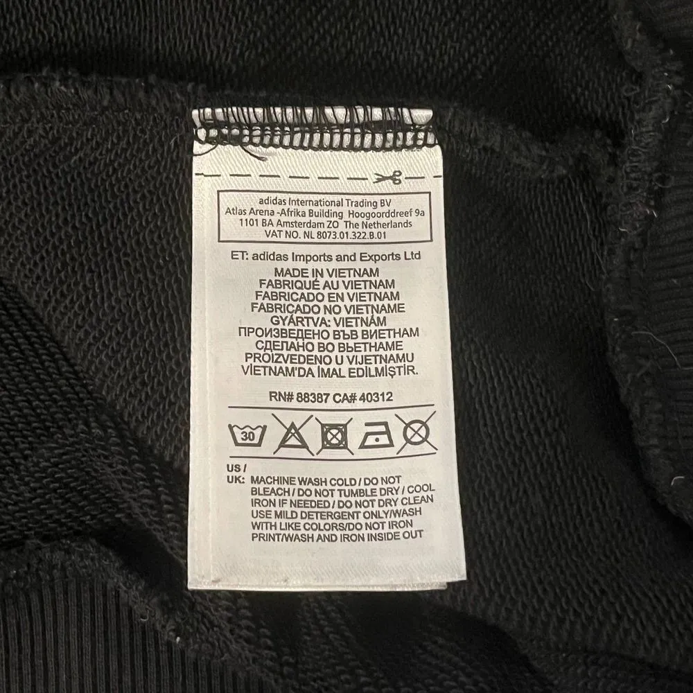 Adidas Womens Sweatshirt Size XS Crewneck Black White Adicolor Trefoil Oversized - Image 8