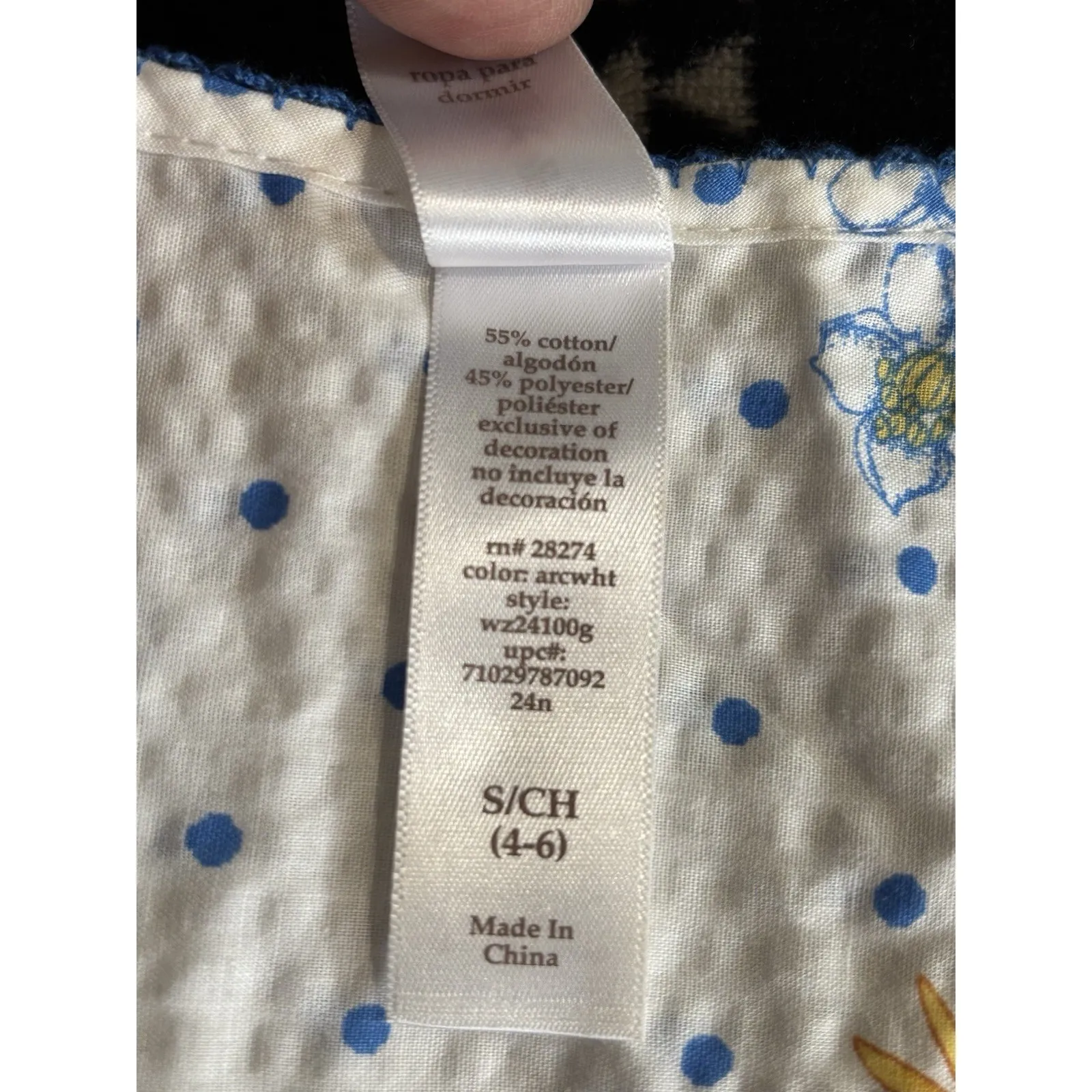 White Stag Sleepwear Breakfast Dress‎ White/Yellow Floral Zip Front Size Small - Image 7