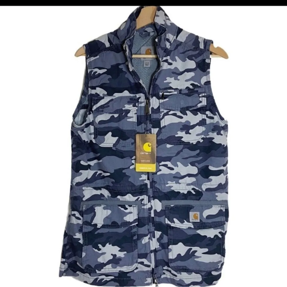 Carhartt women's blue camo‎ vest NWT C16 - Image 4