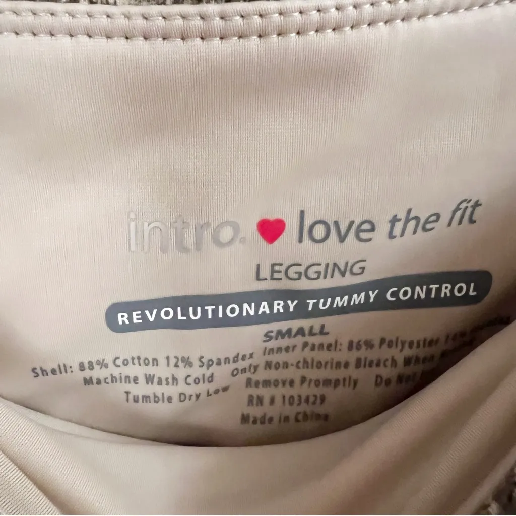 Intro. love the Fit Leggings NEW Size Small Sand Printed Tummy Control Black - Image 5