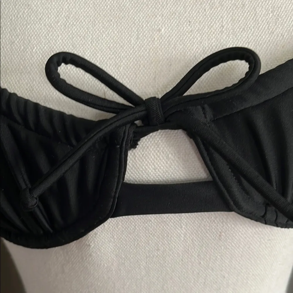 Sexy Black Bow-Front Bikini Top - Image 11