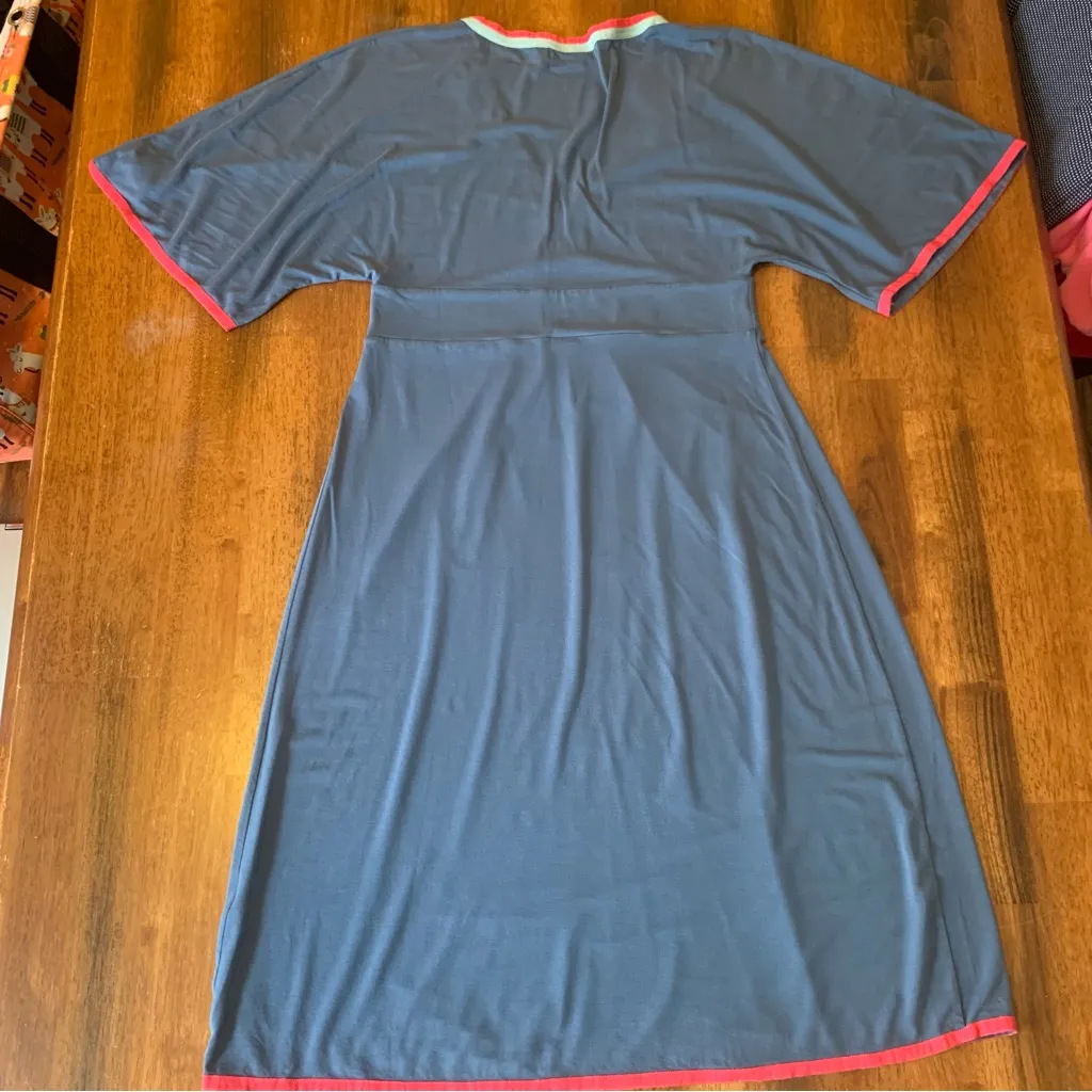Boden Dress 6 Blue Garment with Bright Pink /Red Ribbon Trim. - Image 9