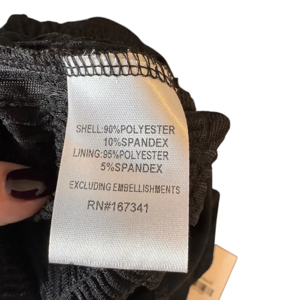 Hello Molly - NWT Black Long Sleeve Textured Bodysuit Sz S - Image 8