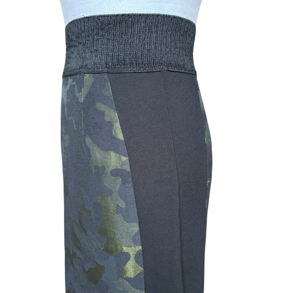 Anthropologie Maeve Camo Pencil Skirt Black Green Jacquard High Waisted  Size 2 - Image 8
