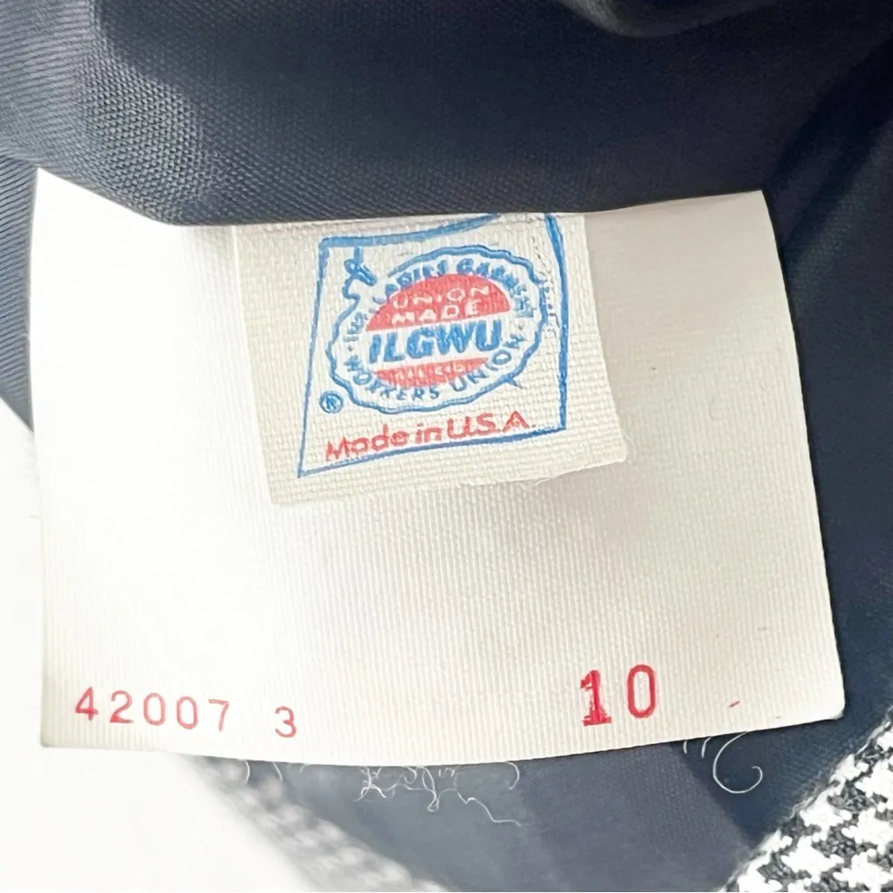 MISTY LANE Vintage Black And White Full Button Long Lined Blazer Dress, Size 10 - Image 4