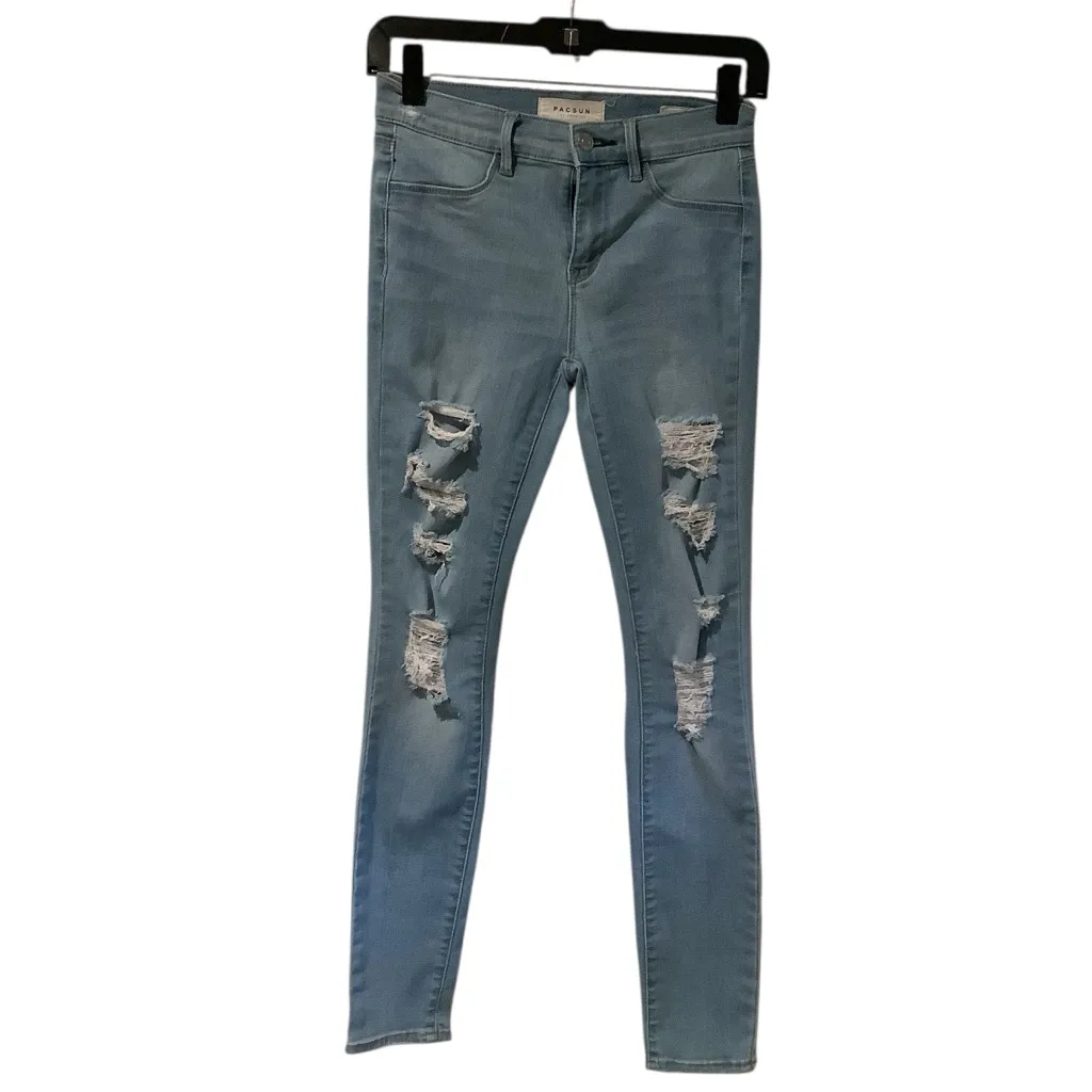 PacSun Light Blue Perfect Fit Ripped Jeggings Skinny Jeans size 25 - Image 4