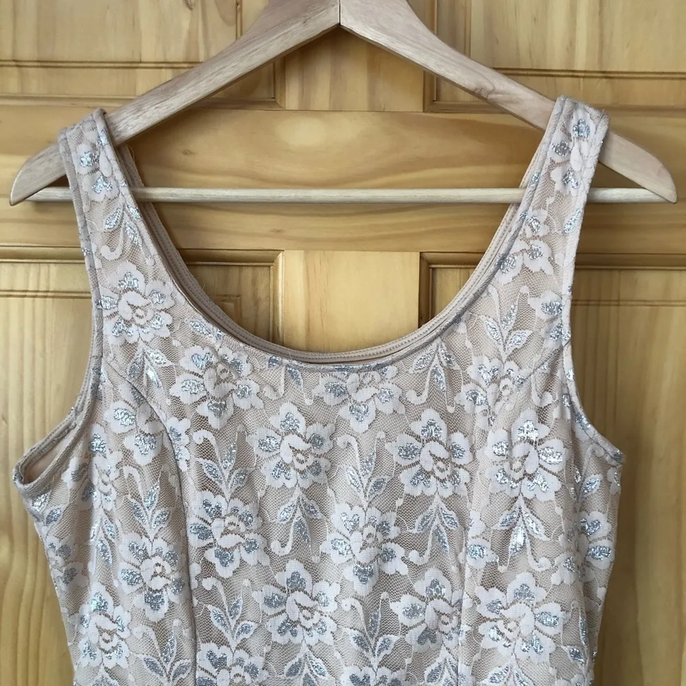 Lily Rose metallic Lace Fit & Flare Dress size large - Image 3