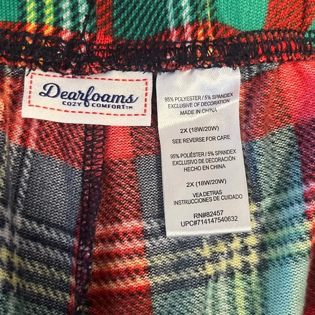 Dearfoams Cozy Comfort Tartan Plaid Pajama Pants Joggers Women’s 2X (18W/20W) - Image 8