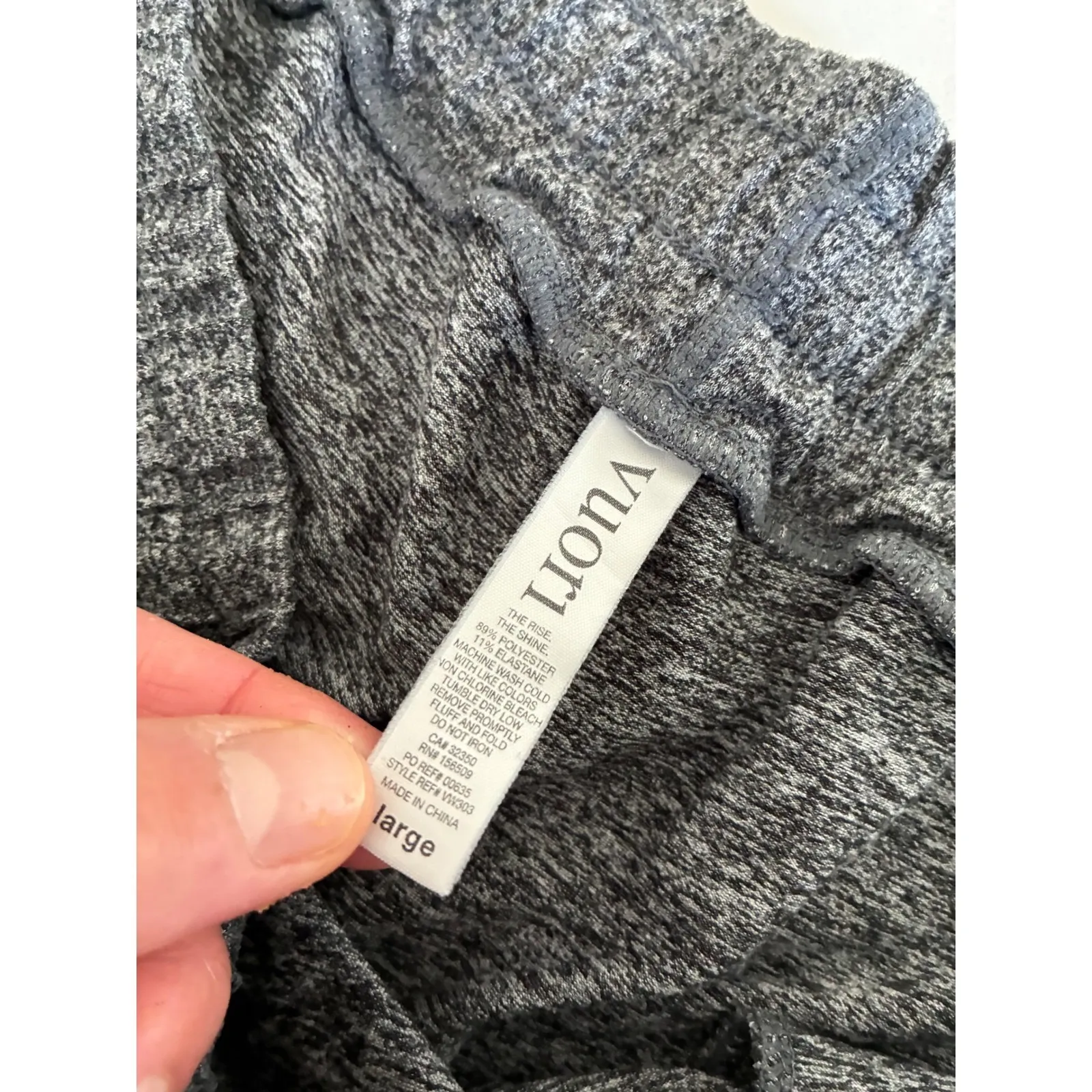 Vuori  Performance Jogger Pants Heather Grey Drawstring Pockets Women's Large - Image 4