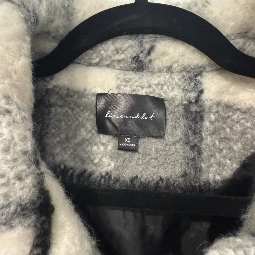 Line & Dot Harrison Wool Blend Jacket Shacket in Black and Grey XS - Image 4