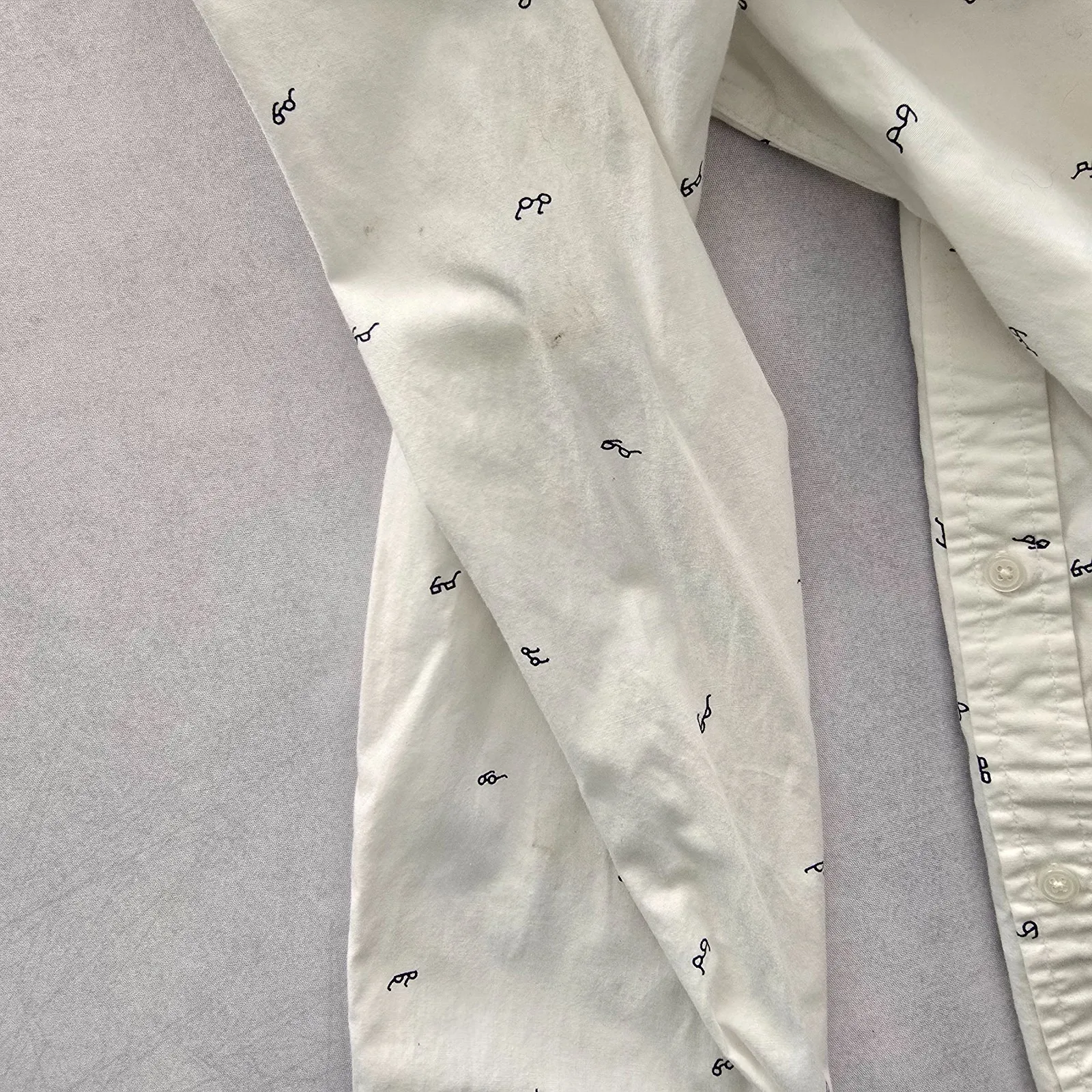 Y2K Harrypotter Eyeglass Cotton White Vintage Whimsical Soft Button Shirt Top XL - Image 12