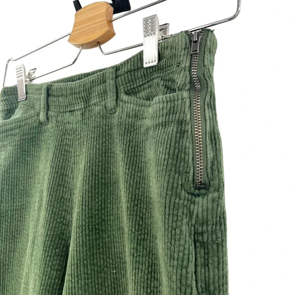 ModCloth The Boulder Wide Leg Corduroy Pants In Olive‎ Green Size 00 - Image 5