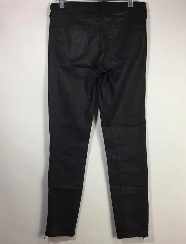 Madewell 03709 Skinny Ankle Coated Motorcycle Zip Jeans Size 28 - Image 11