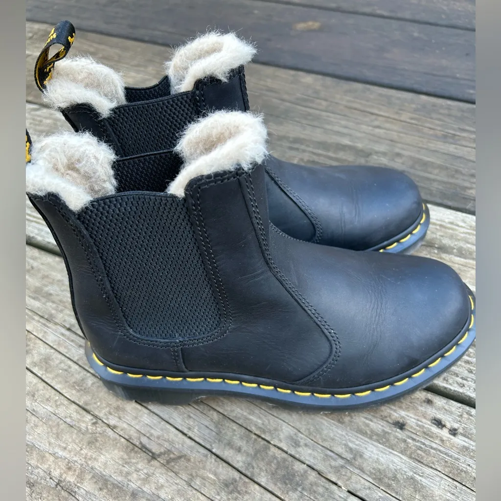 Dr. Martens Black Boots with Cream Lining(used gently) - Image 2