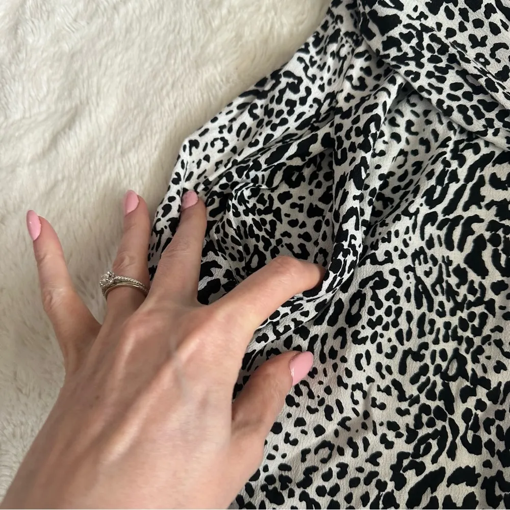 Zara Black And White Leopard Print Midi Dress - Image 8