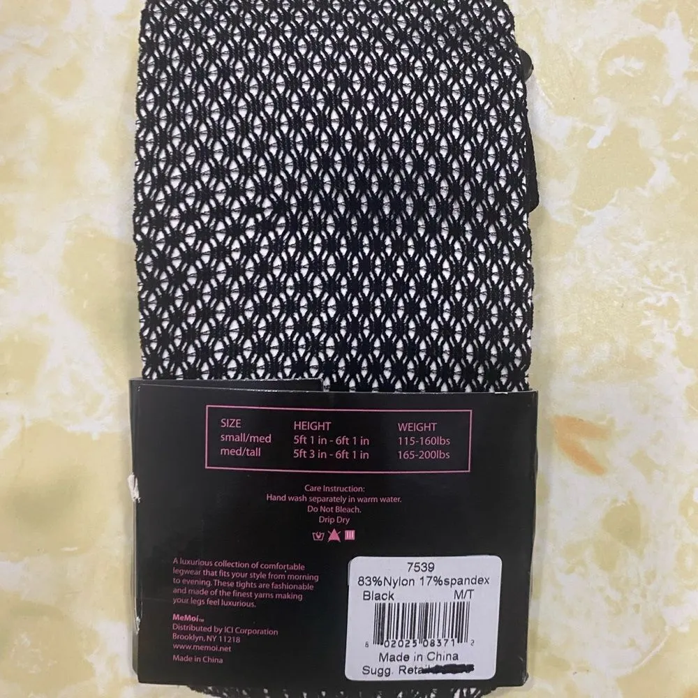NWT black patterned tights size medium tall Black - Image 2