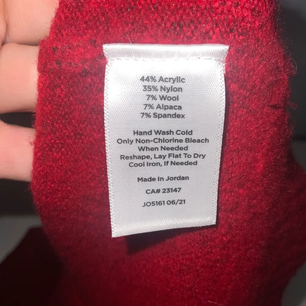 Talbots Red Alpaca Wool Blend Jeweled Buttons Cardigan Sweater Pockets Petite P - Image 10