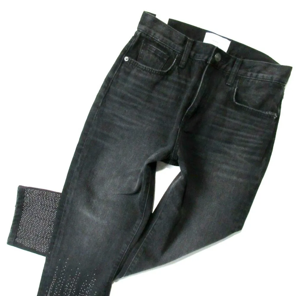 NWT Current/Elliott The Vintage Cropped Slim in Belmont Studded Jeans 26 - Image 2