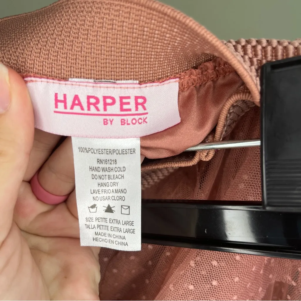 Harper By Block RUFFLED TULLE MIDI SKIRT IN ROSE Pink Women’s Size Petite XL - Image 3