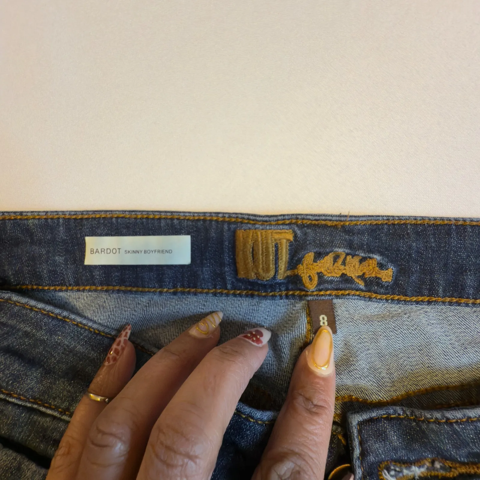 KUT From The Kloth Bardot Skinny Boyfriend Straight Leg Crop Jeans Size 8 Denim - Image 9