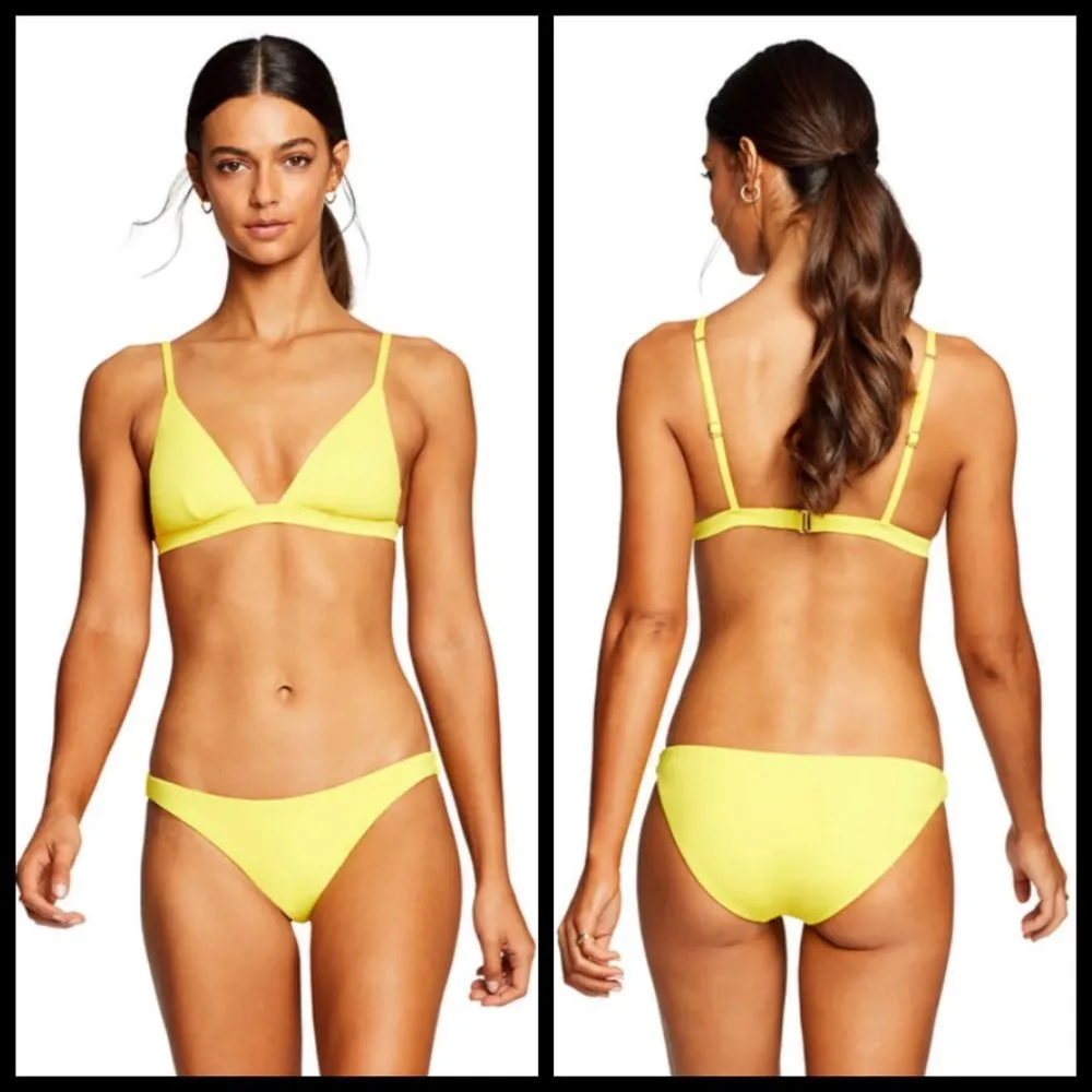 💕VITAMIN A💕 Bikini Moss Top + Neutra Hipster Bottom Yellow Eco Lux 10 L NWT - Image 5