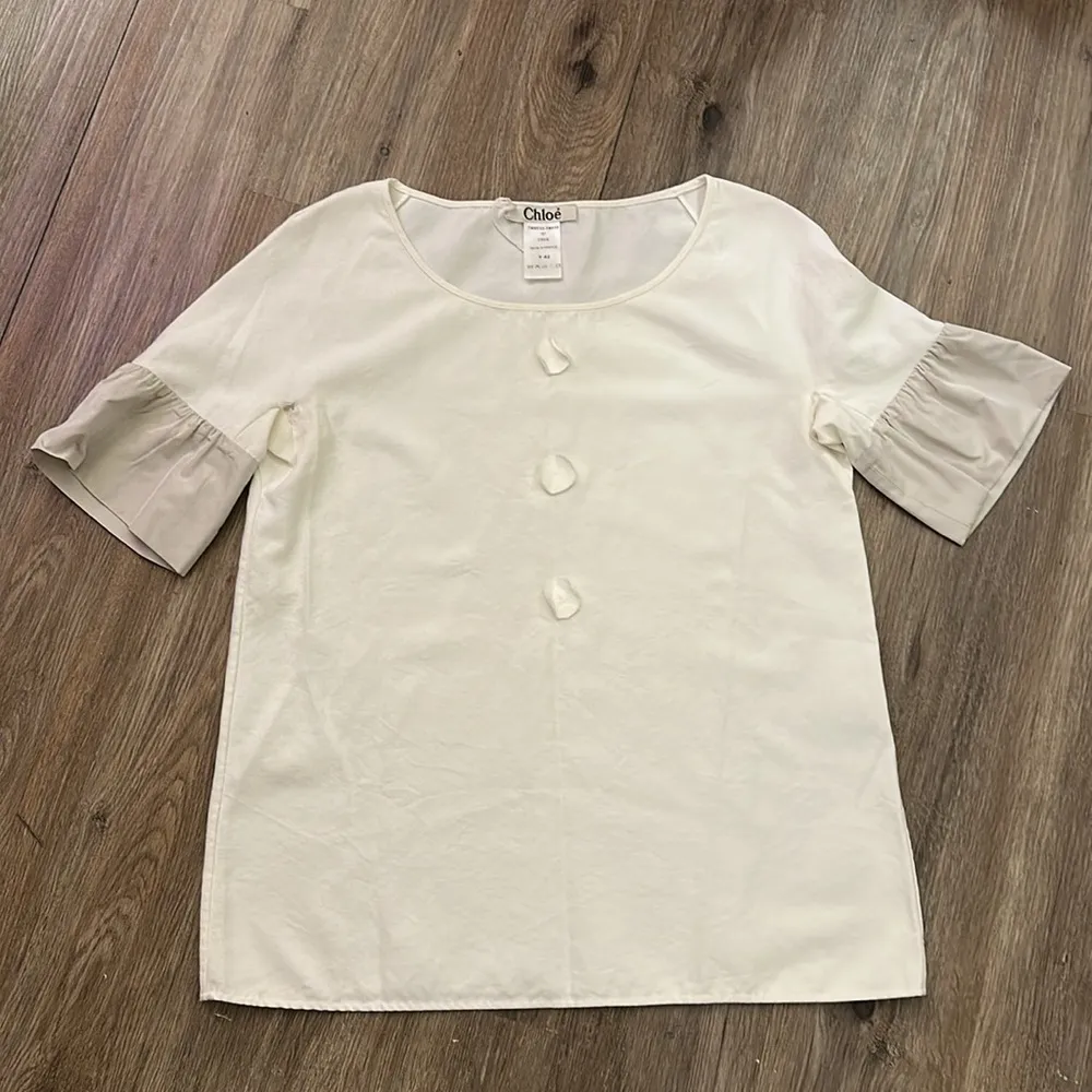 Super cute Chloe top blouse France Made Size T 42 **a hole in each under arm - Image 4