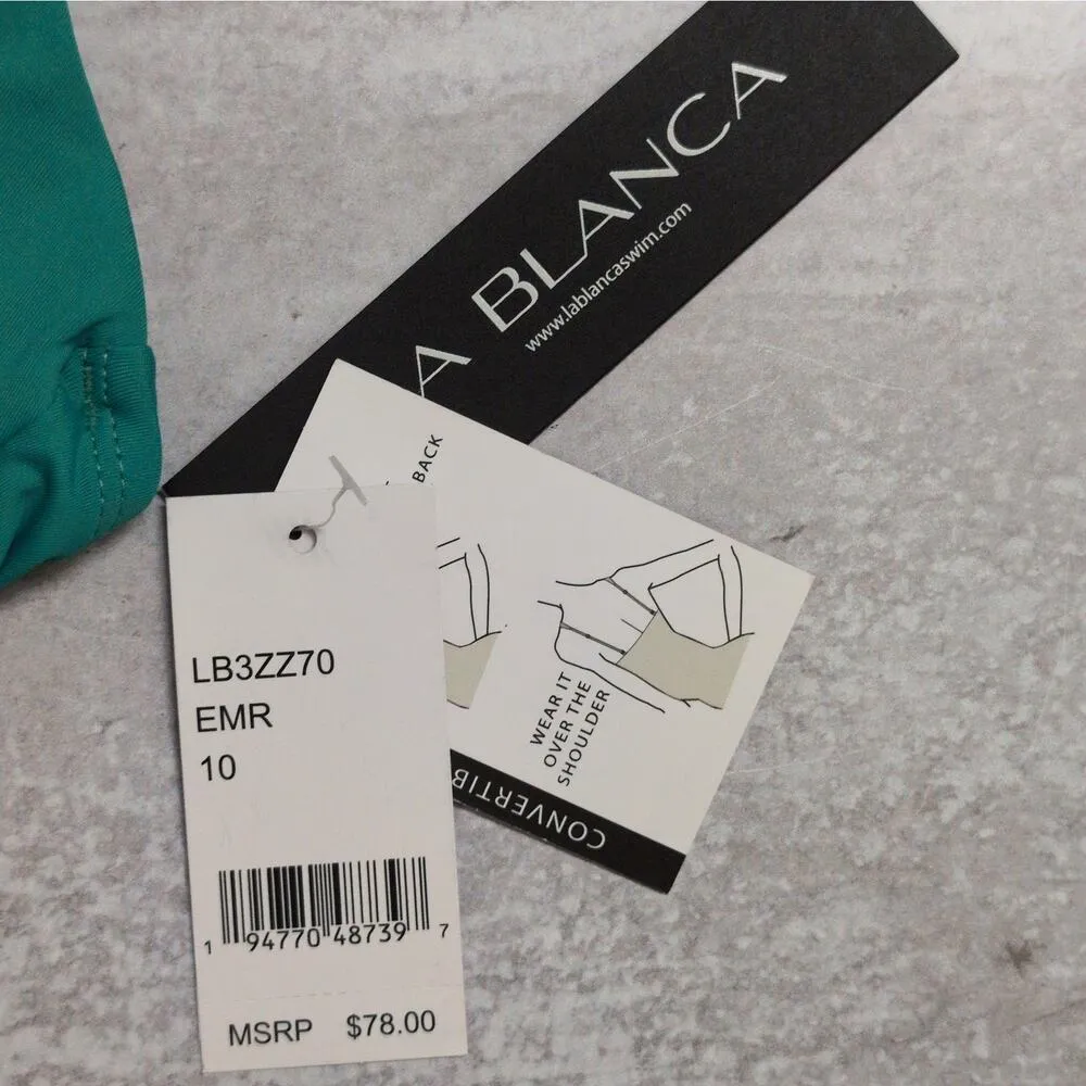 La Blanca Emerald Green Island Goddess Underwire Twist Front Bra Top Size 10 New - Image 10