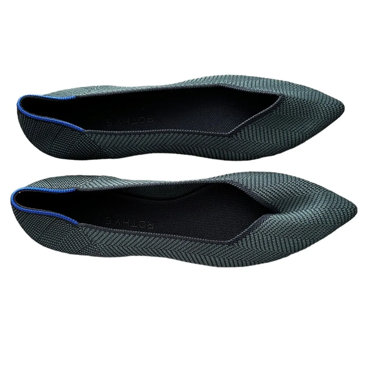 Rothy's The Point Green Cedar Herringbone sz 13 Slip - Image 5