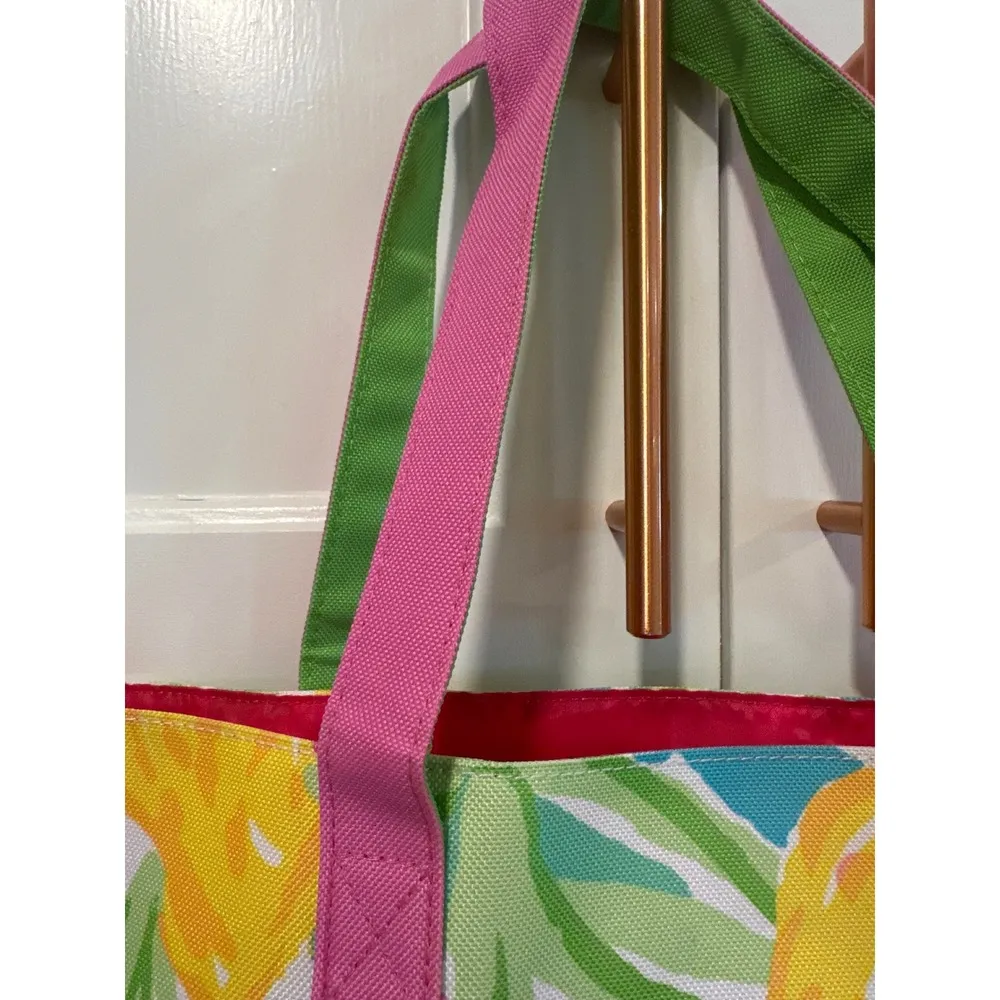 Lilly Pulitzer for Estee Lauder Lemon Print Tote Bag summer beach pink yellow - Image 4