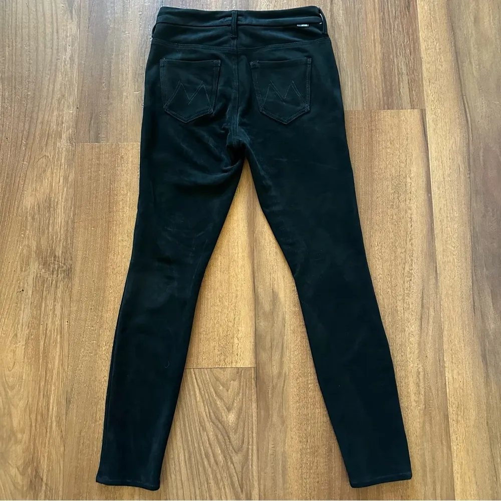 MOTHER Faux Suede High Waisted Looker in Tricks of the Trade Black Size 25 - Image 7