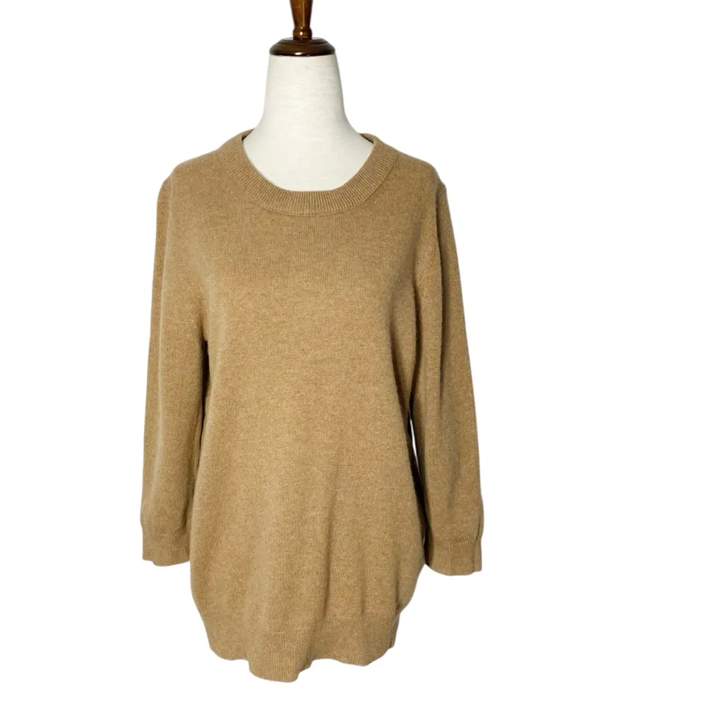 J. CREW Tan Cashmere 3/4 Sleeve Sweater - Image 2