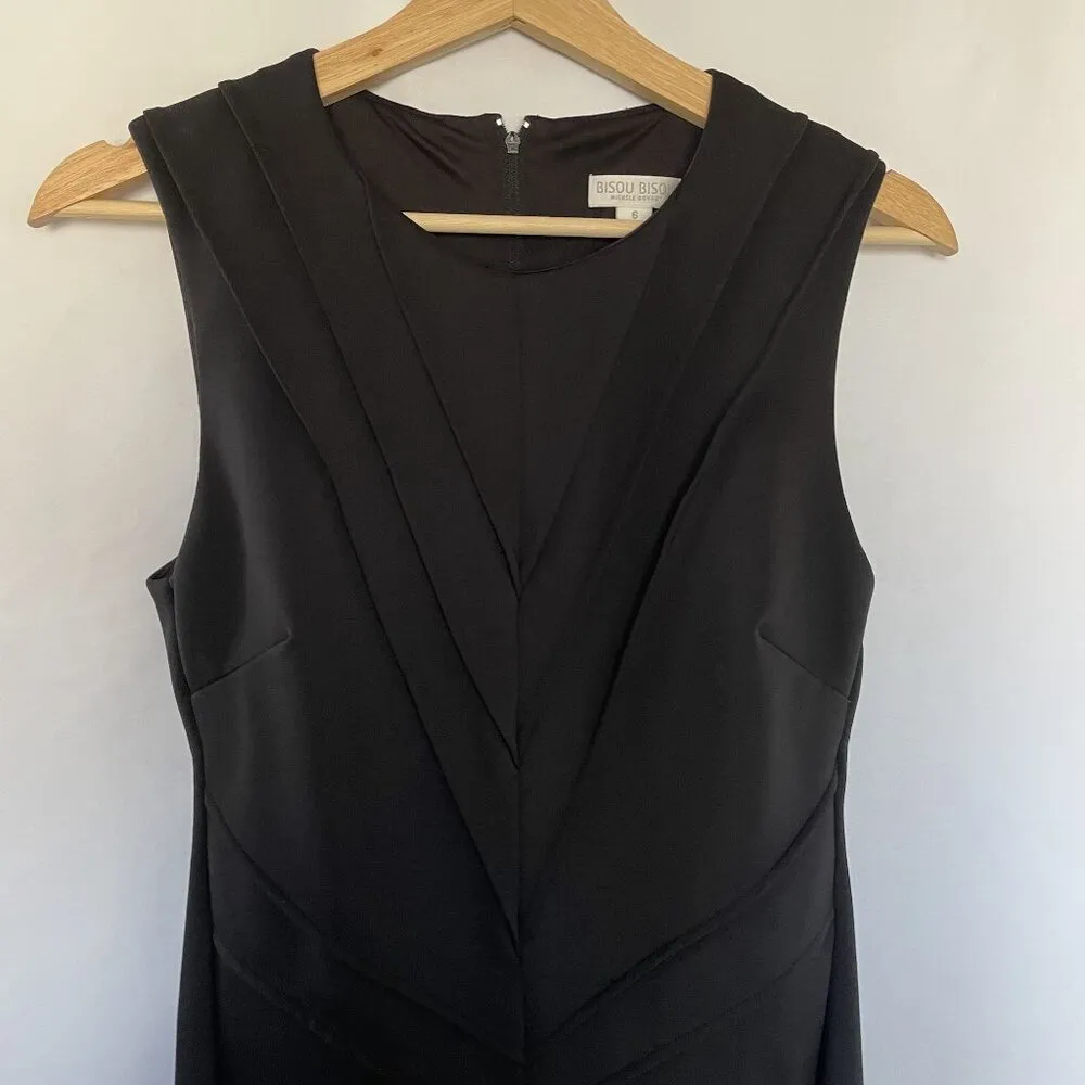 Bisou Bisou Michelle Bonbot black sleeveless midi dress formal size 6 classic - Image 2