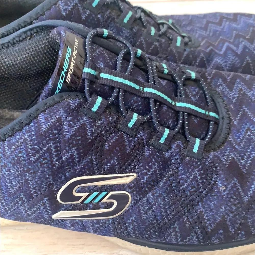 Skechers Air Memory Foam Sneakers Womens Shoes Size 10 Navy Blue Sketchers - Image 4