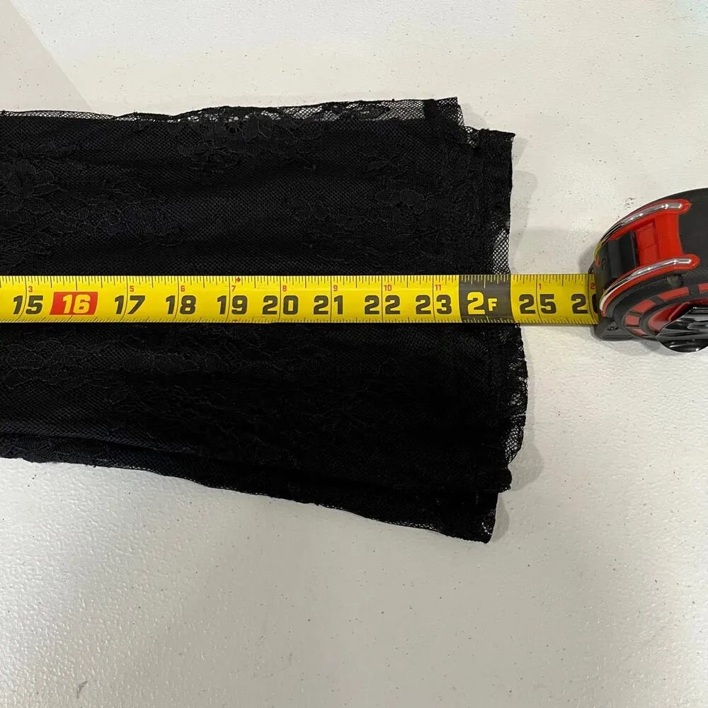 Daytrip Buckle Black Lace Sleeve Floral Embroidered Shirt Womens Small - Image 6