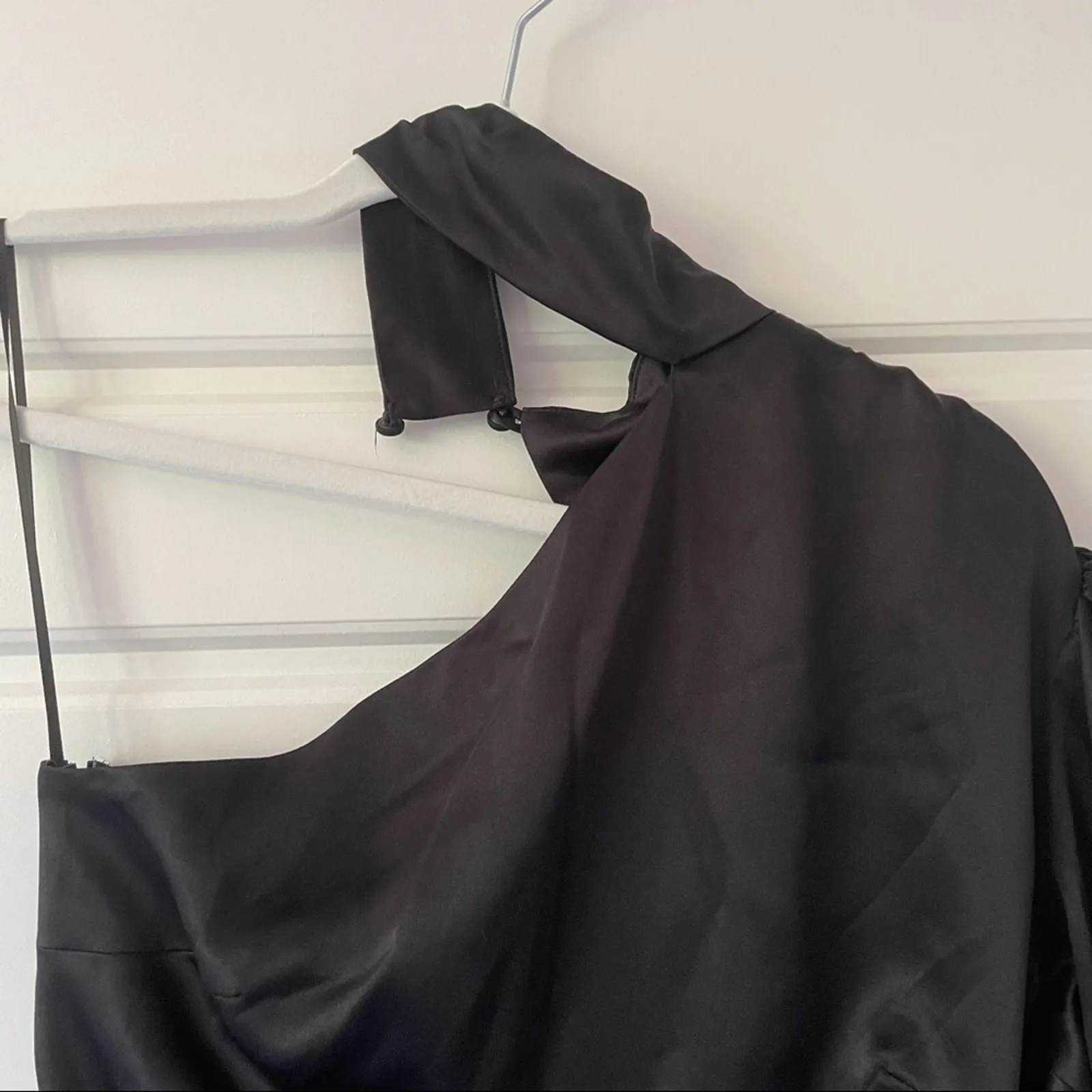 NWT Reformation Tate Dress One Shoulder Silk - Image 9